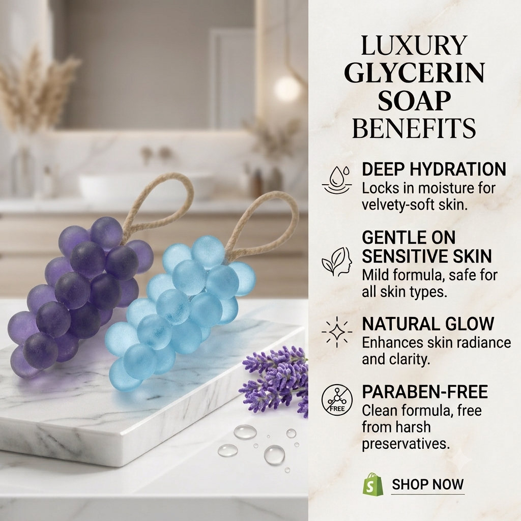 Handmade Grape Shaped Soap – 250g | Natural, Kid-Safe & Moisturizing