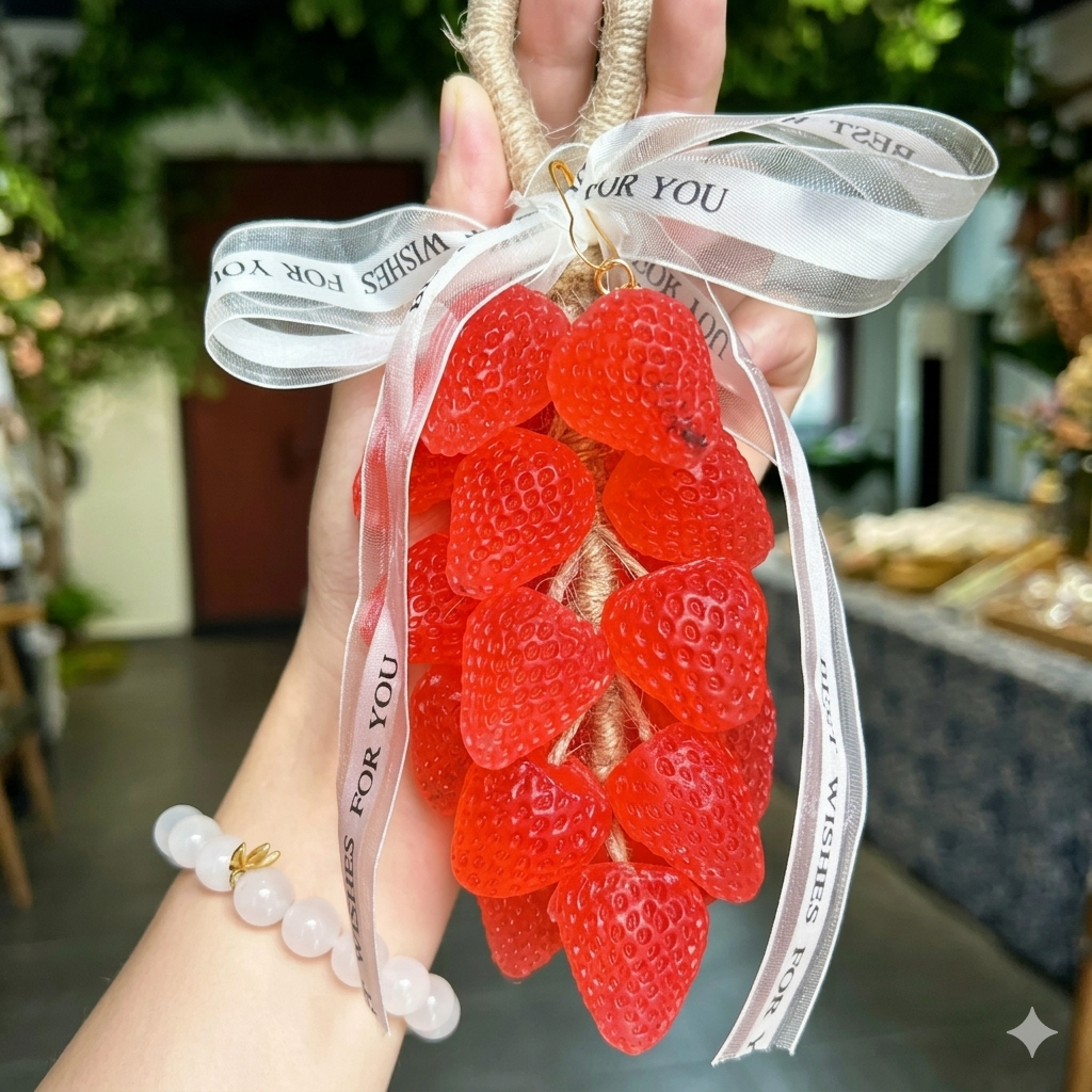 🍓 Sweet Strawberry Infusion – Handcrafted Aromatherapy Hanging Ornament